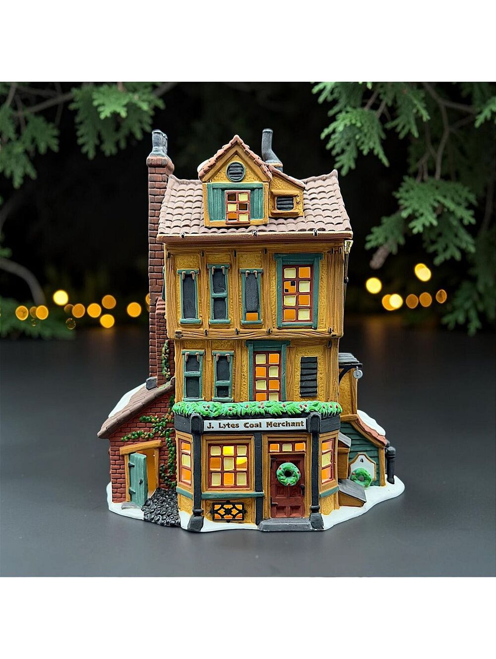 Vtg Dept 56 Dickens Village J. Lytes Coal Merchant Lighted Building W/ Box